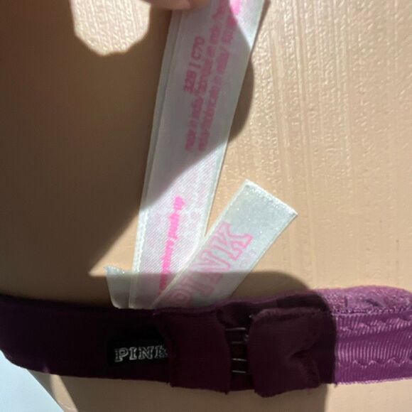 PINK Victoria's Secret Maroon Wear Everywear Underwire Push Up Bra Size 32B - Picture 4 of 5